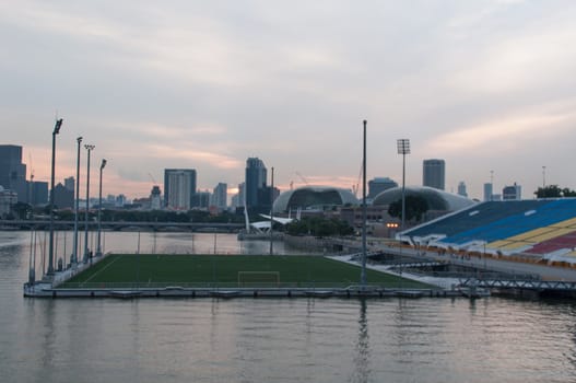 Singapore - swimming soccer stadium at the marina
