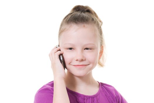 young girl using a mobile phone