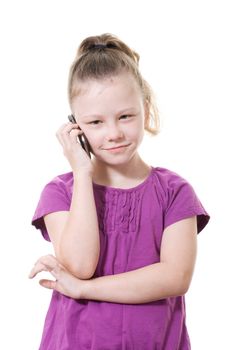 young girl using a mobile phone