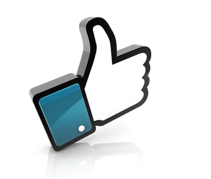 3d of like icon thumbs up