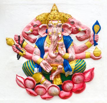 Hindu ganesha God Named Maha Ganapati at temple in thailand
