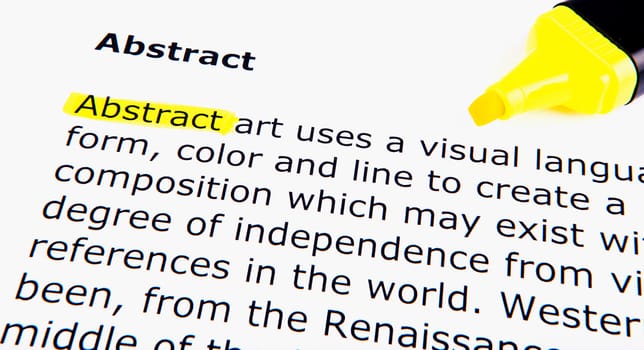 Text highlighted in yellow with felt tip pen