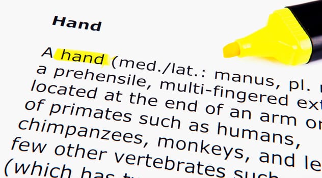 Text highlighted in yellow with felt tip pen