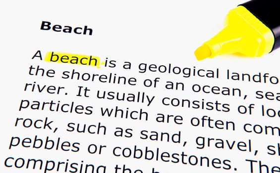 Text highlighted in yellow with felt tip pen