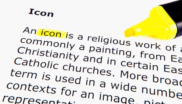 Text highlighted in yellow with felt tip pen