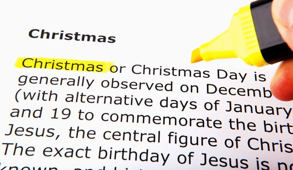 Text highlighted in yellow with felt tip pen