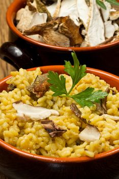 risotto with saffron and mushrooms