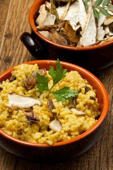 risotto with saffron and mushrooms