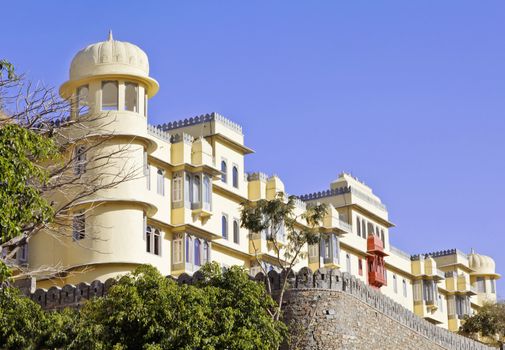 Majestic building set in the hillside now open as a luxury hotel for tourist the the fort