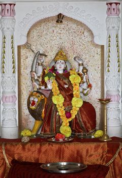 Laxmi hindu idol at Dhatva Temple worshiped by hindus as a god of fortune
