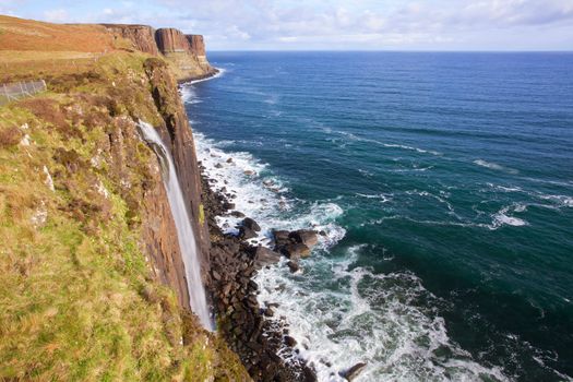 The kilt rock Waterfall Isle of skye highlands Scotland UK