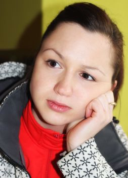 Young woman in the restaurant.