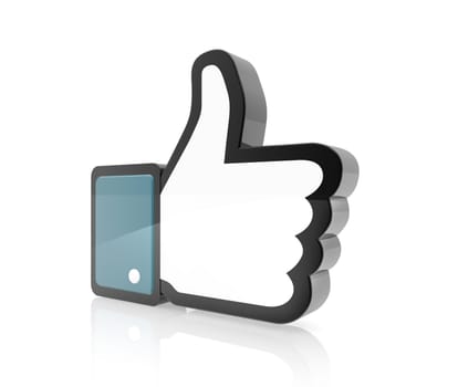 3d of like icon thumbs up