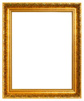 Gold frame on white background