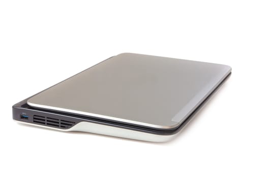 Style compact white laptop isolated over white