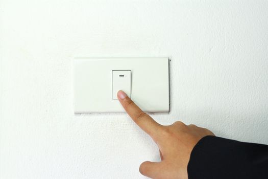 light power switch being turned on off