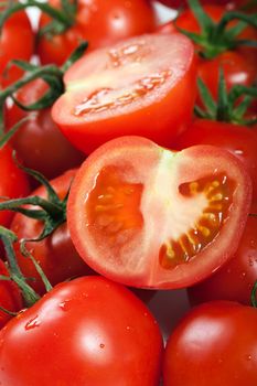Healthy eating red ripe raw vegetable tomato food