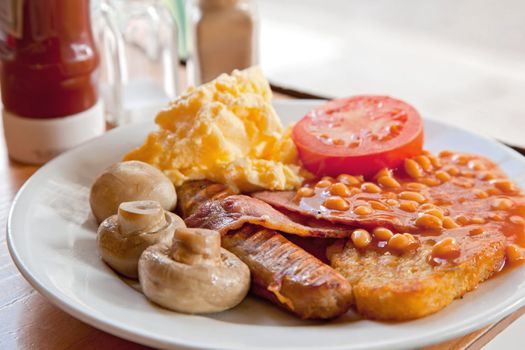 Full English Breakfast on Table