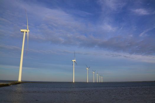Windfarm in Limfjord near Thyboron, Denmark