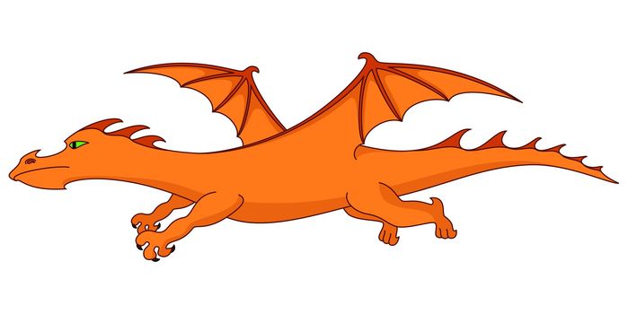 Fantastic dragon, symbol of East New Years. Vector illustration