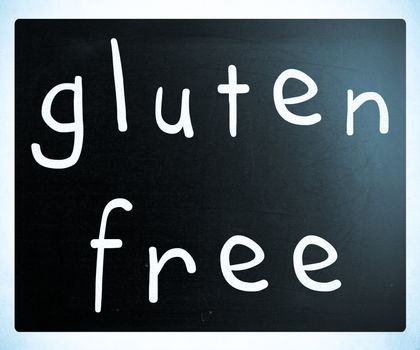 Gluten free diet concept - handwritten with white chalk on a blackboard