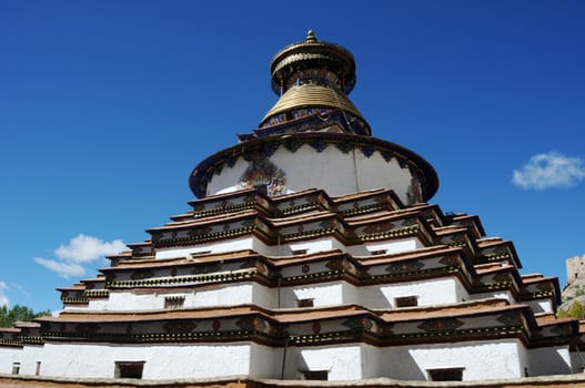 Famous grand pagoda at Gyangze lamasery,Tibet