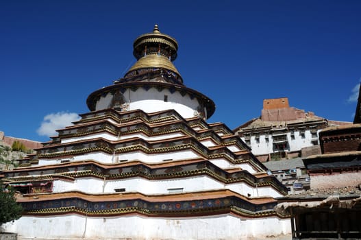 Famous grand pagoda at Gyangze lamasery,Tibet