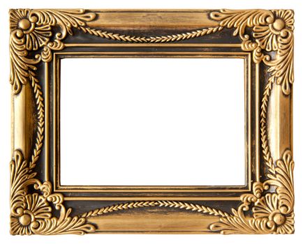antique love gold frame isolated on white