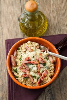 risotto with  mushrooms and bacon