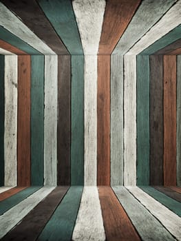 Green Tone old wood wall ceiling and floor for web page background