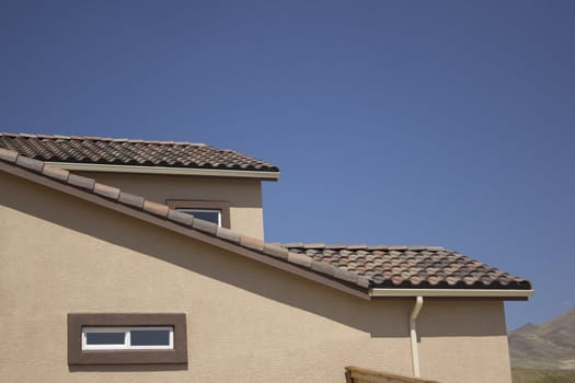 the roof of a suburban home