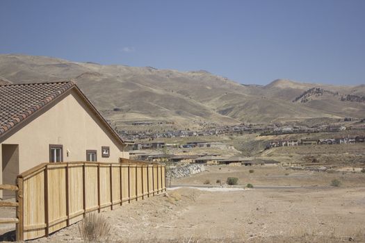 a new house with a non developed backyard