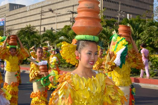 MANILA, PHILIPPINES - APR. 14: street dancers in their cultural outfit  during Aliwan Fiesta, which is the biggest annual national festival competition on April 14, 2012 in Manila Philippines.