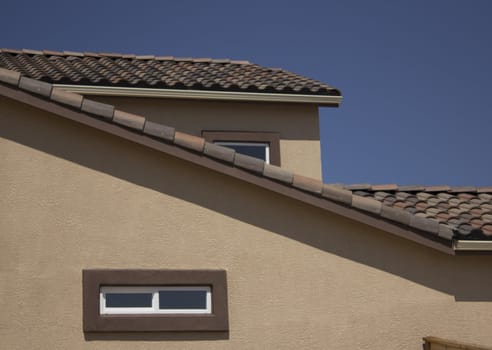 the roof of a suburban home