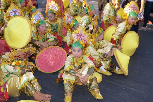 MANILA, PHILIPPINES - APR. 14: kid performers awaiting their turn during Aliwan Fiesta, which is the biggest annual national festival competition on April 14, 2012 in Manila Philippines.