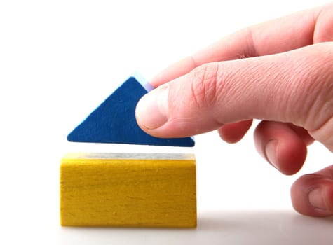 Wooden building blocks.