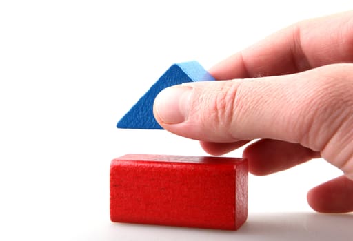 Wooden building blocks.