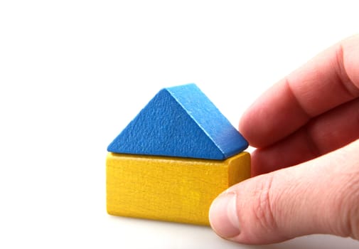 Wooden building blocks.