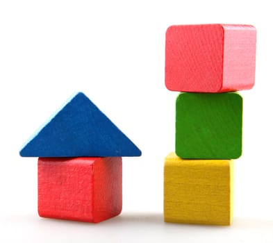 Wooden building blocks.