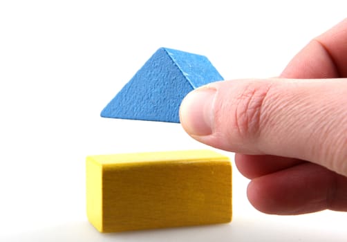 Wooden building blocks.