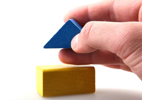Wooden building blocks.