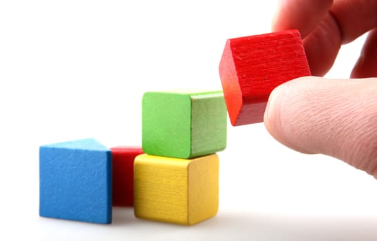 Wooden building blocks.