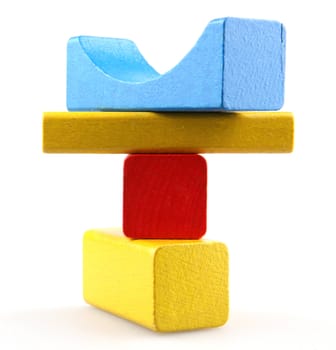 Wooden building blocks.