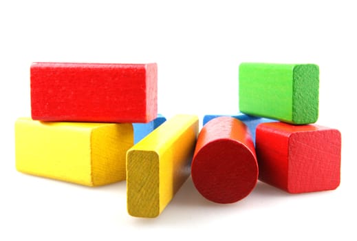 Wooden building blocks.