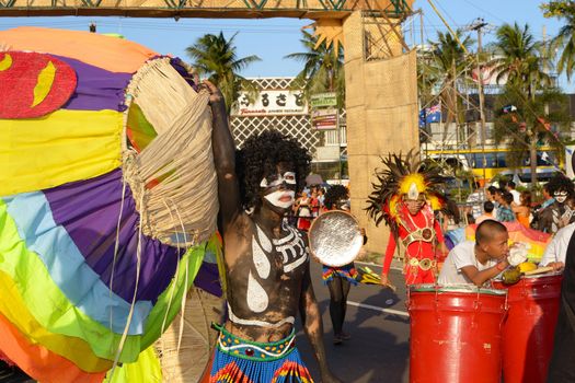 MANILA, PHILIPPINES - APR. 14: street dancers awaiting their turn during Aliwan Fiesta, which is the biggest annual national festival competition on April 14, 2012 in Manila Philippines.