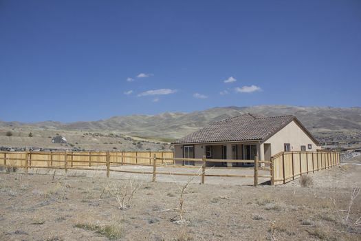 a new house with a non developed backyard