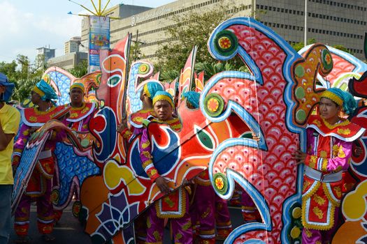 MANILA, PHILIPPINES - APR. 14: Performers awaiting their turn during Aliwan Fiesta, which is the biggest annual national festival competition on April 14, 2012 in Manila Philippines.