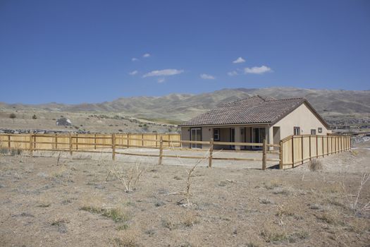 a new house with a non developed backyard