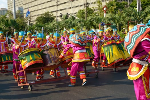 MANILA, PHILIPPINES - APR. 14: street dancers on parade during Aliwan Fiesta, which is the biggest annual national festival competition on April 14, 2012 in Manila Philippines.