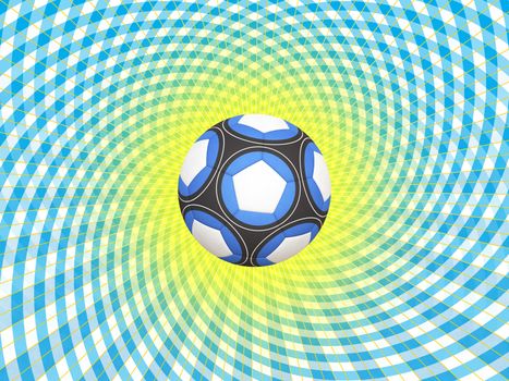 Soccer Ball With Colors of Argentina Over Striped Dynamic Background